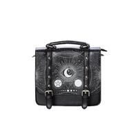 Banned Apparel Gothic Rockabilly Emo Punk Stars Moon Cosmic Small Satchel Bag (Black)