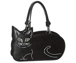 Banned Apparel 'Kitty Kat' Cute Whiskers Handbag Black School Shoulder Bag