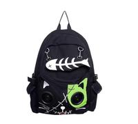 Banned Apparel Kitty Speaker Backpack Fish-Bone Purse 3.5mm Aux, Green