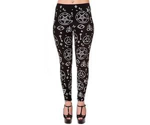 Banned Apparel Pentagram Black Leggings Black M
