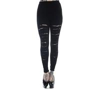 Banned Apparel Slashed Black Leggings Black/Black XL