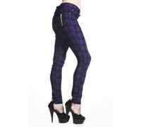 BANNED Apparel Tartan Check Plaid Skinny Punk Emo Stretch Rockabilly Trousers