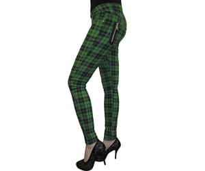 BANNED Apparel Tartan Check Plaid Skinny Punk Emo Stretch Rockabilly Trousers