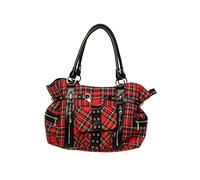 Banned Apparel Tartan/Checked Shoulder Cross Handbag, Red,