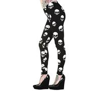 Banned Apparel White Skulls Leggings Black L