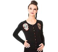 Banned Apparel Women's Black Emo Gothic Punk Rockabilly Sugar Skull Cardigan