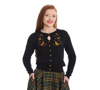 BANNED Apparel Womens Black Retro Vintage 50s Rockabilly Heritage Birdy Cardigan