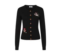 BANNED Apparel Womens Black Retro Vintage Woodland Mushroom Raccoon Cardigan