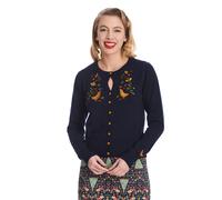 BANNED Apparel Womens Blue Retro Vintage 50s Rockabilly Heritage Birdy Cardigan