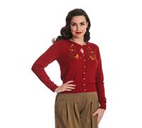 BANNED Apparel Womens Red Retro Vintage 50s Rockabilly Heritage Birdy Cardigan
