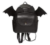 Banned Bat Wings Gothic Alternative Fashion Black Synthetic Leather Casual Backpack
