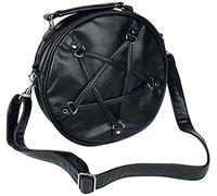 Banned Big Pentagram Women Handbag Black, 100% Polyurethane,