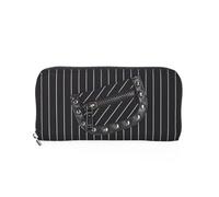 Banned Black Core Pinstripe Wallet Alternative Punk Gothic Studded Purse