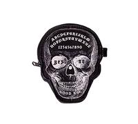 BANNED BLACK SKULL SHAPE POWER TRIP COIN PURSE OUIJA BOARD OCCULT TATTOO GOTH BEDLAM