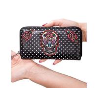 BANNED BLACK SUGAR SKULL DIA DE MUERTOS WALLET PURSE FAUX LEATHER TATTOO GOTHIC BEDLAM