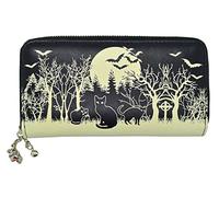 BANNED BLACK WOODLAND CAT BATS GRAVEYARD FAUX LEATHER PURSE GOTH WITCH NEW GIFT BEDLAM