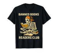 Banned Books Readers Club Design - Skeleton Bookworm T-Shirt
