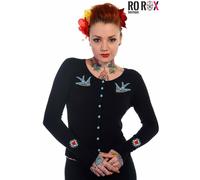Banned Cardigan Skull Swallow Sugar Black Rockabilly Retro Punk 50's Emo Pinup