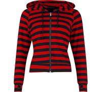 Banned Cat Ears Striped Hoodie Hooded sweater black red XL