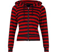 Banned Cat Ears Striped Hoodie Hoodie black red M