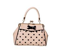 Banned Crazy Little Thing Vintage Bag 50s Rockabilly Polka Top Handle Handbag - Beige