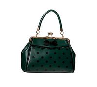 Banned Crazy Little Thing Vintage Bag 50s Rockabilly Polka Top Handle Handbag - Green