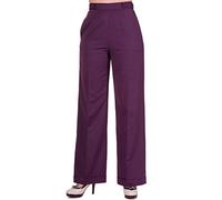 Banned Flared Vintage Retro 40's 50's High Waist Trousers (UK 18 (2XL), Purple)