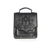 Banned Gothic Bat Backpack - Black Faux Leather Studded Flap Satchel Bag Purse