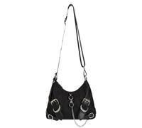 Banned Halo Shackles Hobo Bag Black Alternative Buckle Chain Shoulder Bag