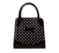 Banned Hands Off My Polka Bag 50's Top Handle Handbag - Black/White or Black/Red
