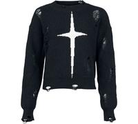 Banned Kara Vex Jumper Knitted Jumper black white S