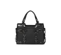 Banned Ledger Satchel Bag Black Structured Buckle Faux Leather Handbag