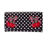 Banned Lucille PU Leather Cherry Embroidery Polka 50s Retro Vintage Purse Wallet