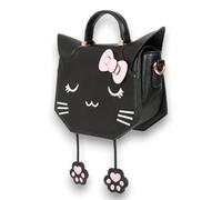 Banned Meowgical Dreams Handbag Cute Cat Face Bow Paw Charms Faux Leather Bag