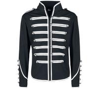 Banned Military Drummer Uniform Jacket black silver 5XL