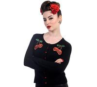 Banned New Women's Skull Cherries Rockabilly Retro Punk Cardigan (4XL (UK 22)) Black