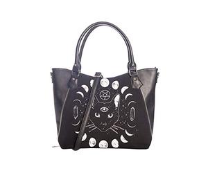Banned Pentacle Coven Moon Phases Sphynx Cat Wicca Witchcraft Top Handle Bag