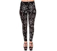 Banned Pentagram Occult Symbols Black Alternative Leggings (XXL)