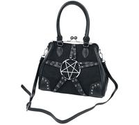 Banned Pentagram Women Handbag Black, Polyurethane, Polyester,