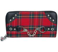 Banned Apparel Handcuff Red Tartan Rockabilly Punk Purse Wallet