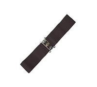 Banned Retro Vintage 1950's Elasticated Wide Nurse Belt - Dark Brown (Large - UK 12-18)