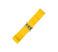 Banned Retro Vintage 1950's Elasticated Wide Nurse Belt - Yellow (Small - UK 8-14)