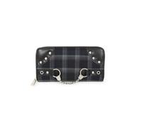 Banned Tartan Wallet - Grey Gothic Punk Chain Zip Purse Card Holder Handcuff Bag