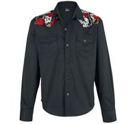 Banned Skull Rose Long-sleeved Shirt black 5XL