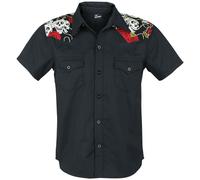 Banned Skull Rose Short-sleeved Shirt black L