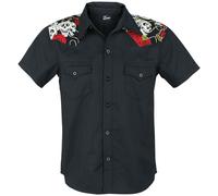 Banned Skull Rose Short-sleeved Shirt black M