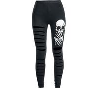 Banned Slashed Skull Women Leggings Black S, 95% Viscose, 5% Elastane, sehr elastisch Skinny