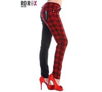 Banned Split Skinny Trousers Punk Half The Damage Banned Women Emo Alternative