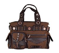 Banned Vintage 50s Steampunk Brown Striped Shoulder Handbag