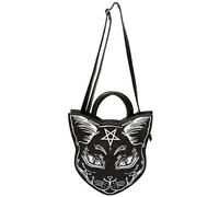 Banned Stunning Cat And Pentagram Gothic Print Cross Body Handbag